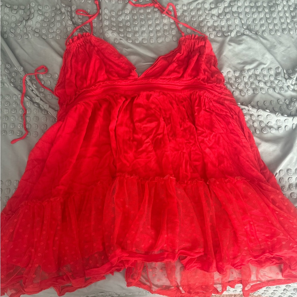 Elegant Red Backless Dress